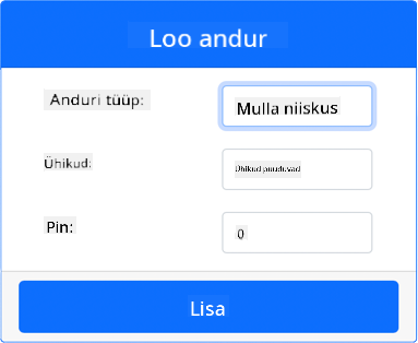 Mulla niiskuse sensori seaded