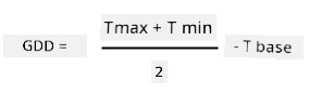 GDD = T max + T min jagatud 2-ga, kõik miinus T base
