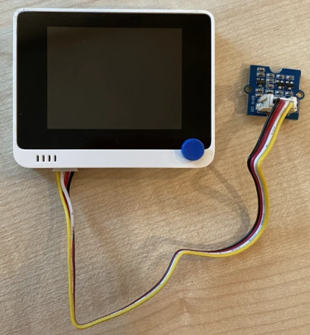 The grove time of flight sensor connected to the left hand socket