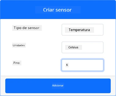 As definições do sensor de temperatura