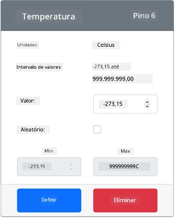 O sensor de temperatura criado