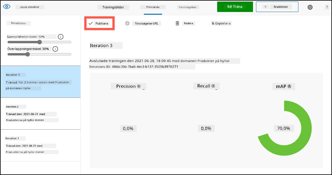 Publiceringsknappen