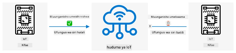 Vifaa visivyo na ufunguo wa siri halali haviwezi kuunganishwa na huduma ya IoT