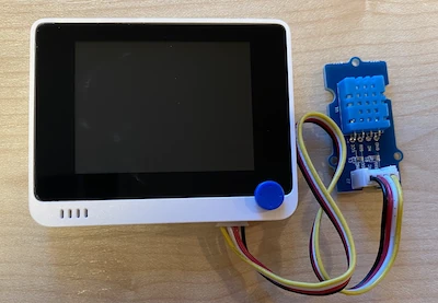 Grove 溫度感測器連接到右側插座