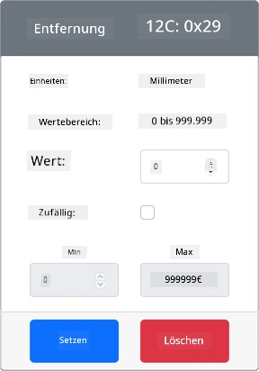 Der erstellte Entfernungssensor