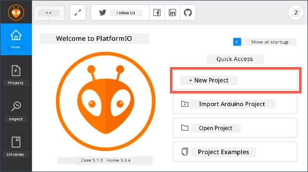 The new project button