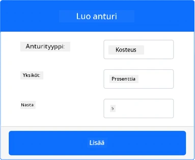 Kosteusanturin asetukset
