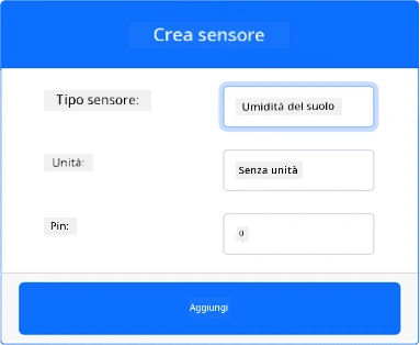 Le impostazioni del sensore di umidità del suolo