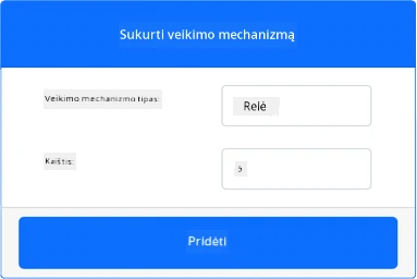 Relės nustatymai