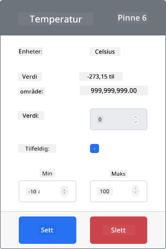 Velg avkrysningsboksen for tilfeldig og sett et område