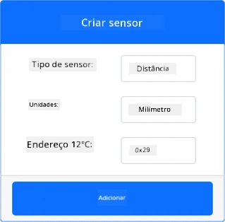 As definições do sensor de distância