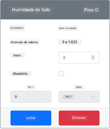 O sensor de humidade do solo criado