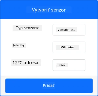 Nastavenia senzora vzdialenosti