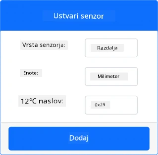 Nastavitve senzorja razdalje