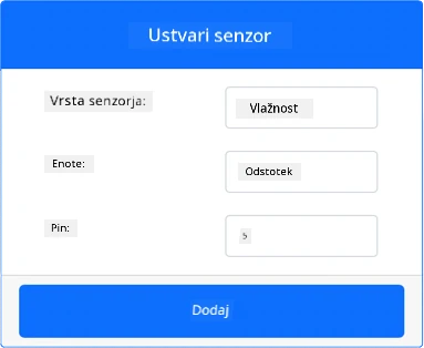 Nastavitve senzorja vlage
