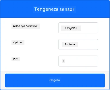 Mipangilio ya kihisi cha unyevunyevu