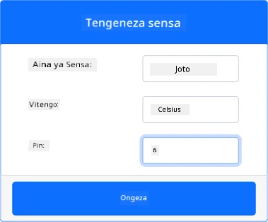 Mipangilio ya kihisi cha joto