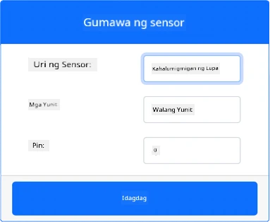 Mga setting ng soil moisture sensor