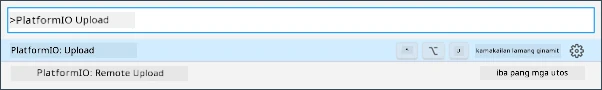 Ang PlatformIO upload option sa command palette
