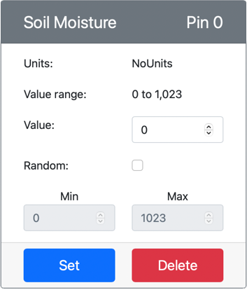 The soil moisture sensor created