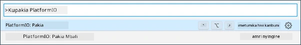 The PlatformIO upload option in the command palette
