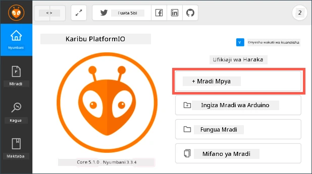 The new project button