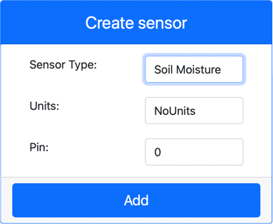 The soil moisture sensor settings