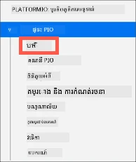 The Platform IO open option