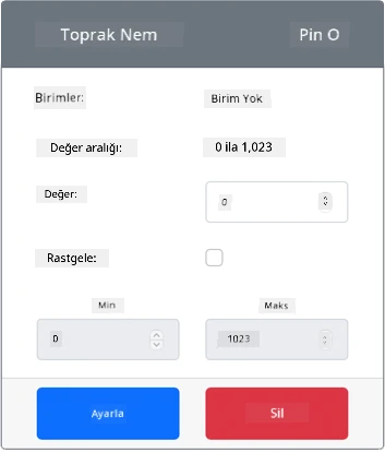 Oluşturulan toprak nem sensörü