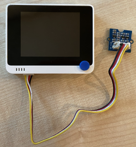 The grove time of flight sensor connected to the left hand socket