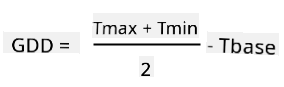 GDD = T max + T min jagatud 2-ga, kõik miinus T base