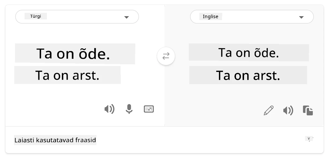 Tõlge tagasi inglise keelde