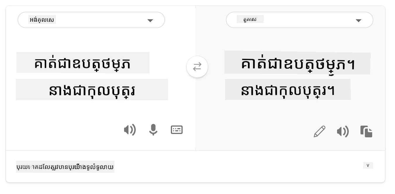 បកប្រែទៅភាសាទួរគី