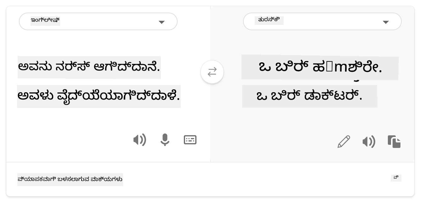 ಟರ್ಕಿಷ್ಗೆ ಭಾಷಾಂತರ