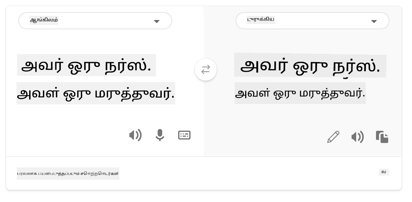 துருக்கி மொழிக்கு மொழிபெயர்ப்பு