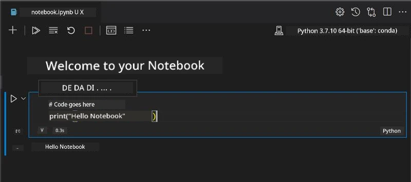 VS Code wit notebook open