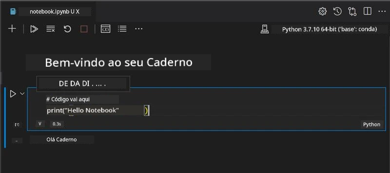 VS Code com um notebook aberto