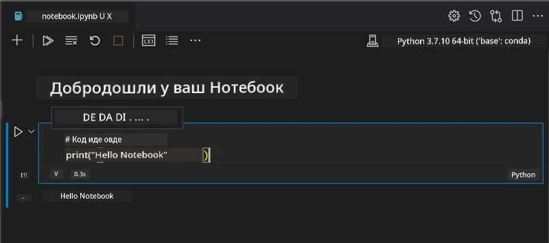 VS Code са отвореном бележницом