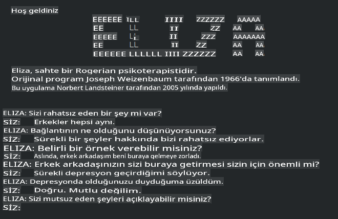 Bir bot olan Eliza