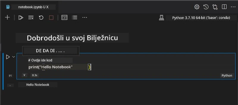 VS Code sa otvorenim notebookom