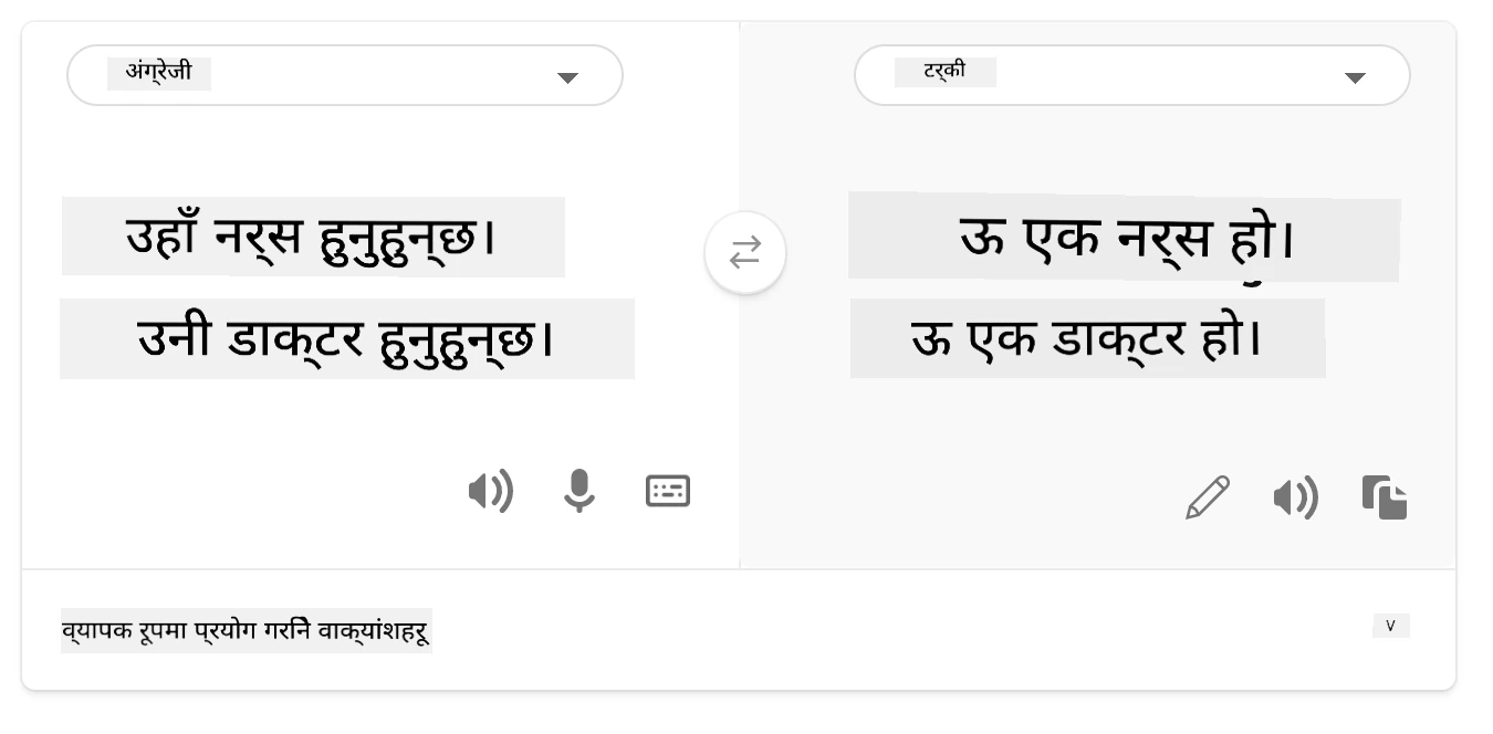 टर्किशमा अनुवाद
