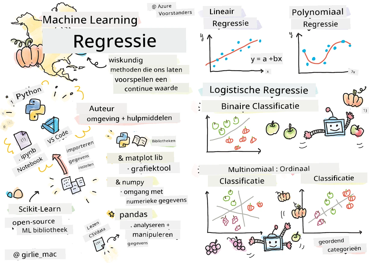 Samenvatting van regressies in een sketchnote
