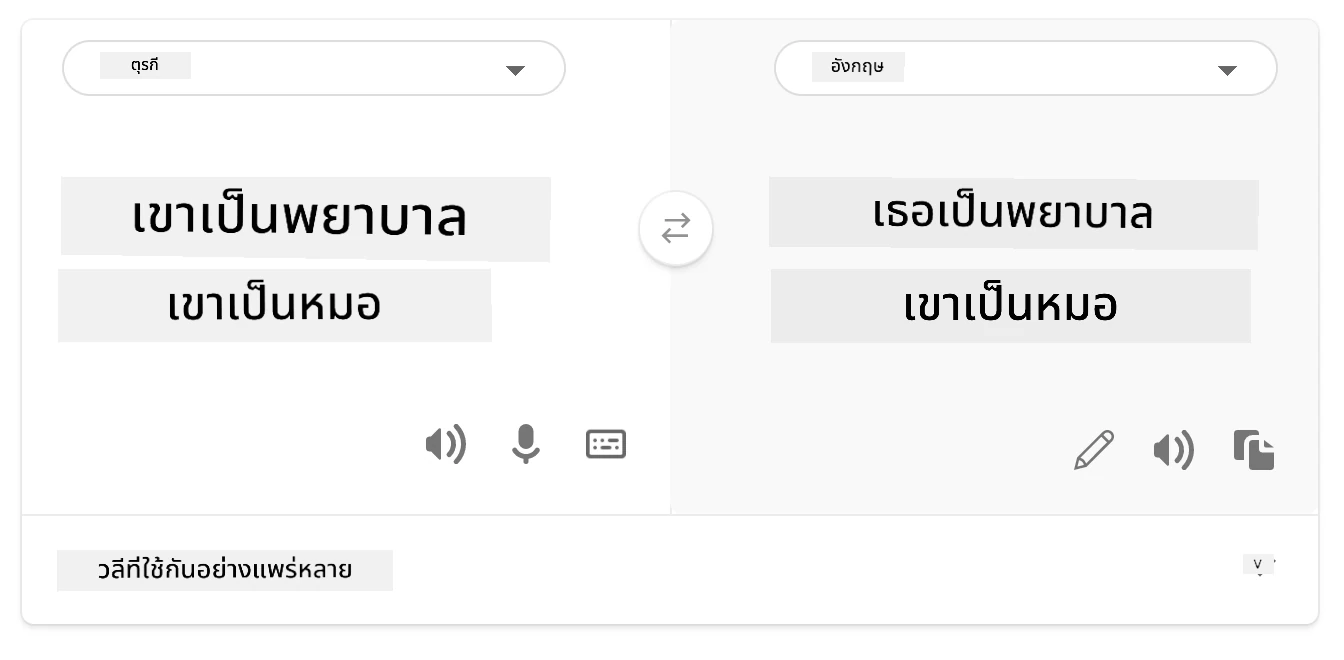 การแปลกลับเป็นภาษาอังกฤษ