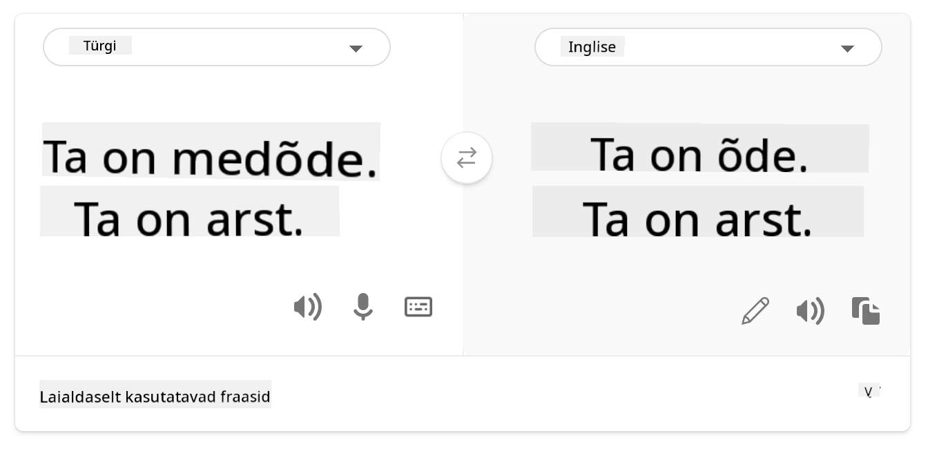 Tõlge tagasi inglise keelde