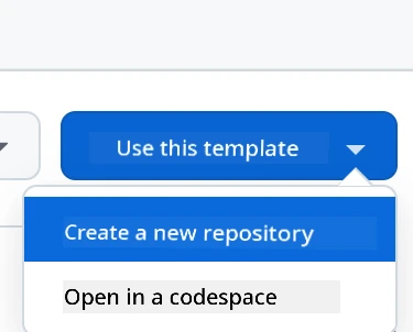 Create from template interface showing the green "Use this template" button