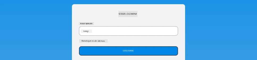 Screenshot showing the error message displayed during login