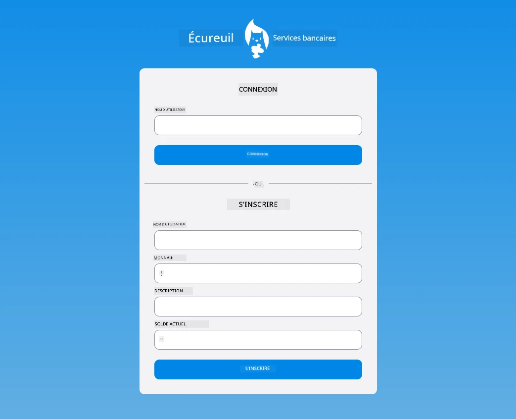 Capture d'écran de la page de connexion après l'ajout des styles CSS