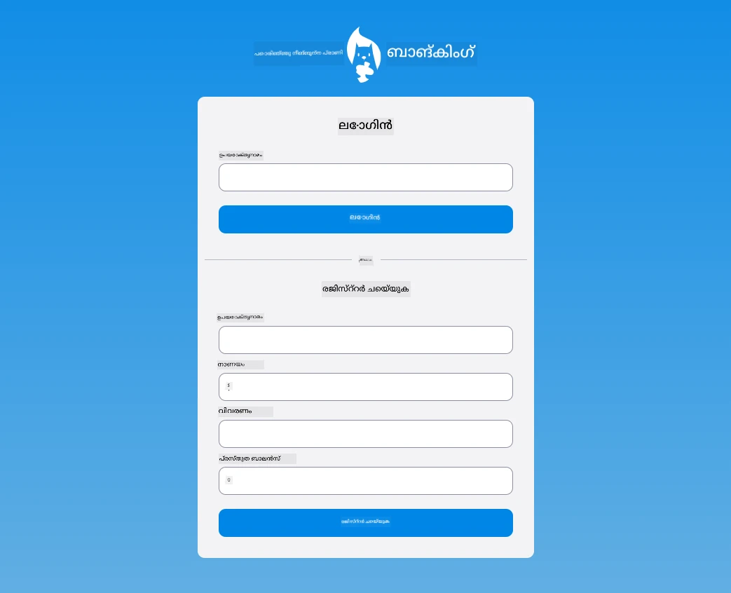 Screenshot of the login page after adding CSS styles