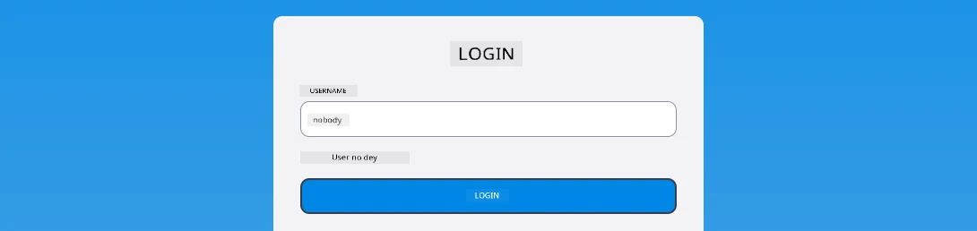 Screenshot showing the error message displayed during login