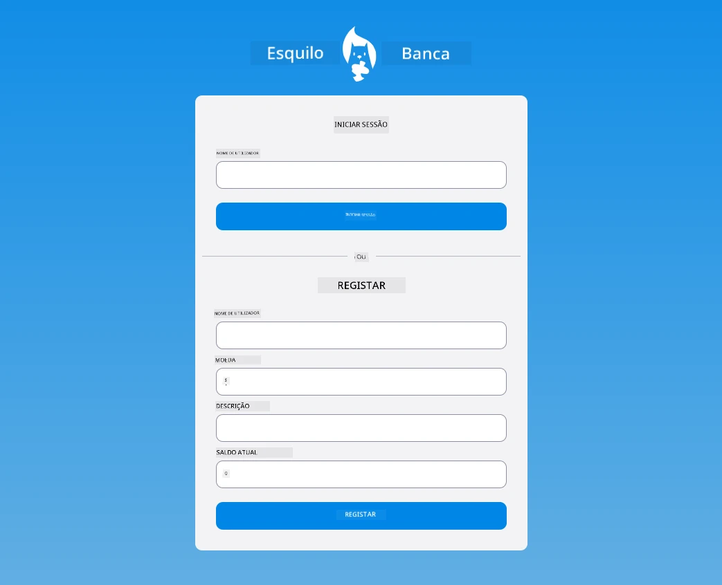 Screenshot da página de login após adicionar estilos CSS